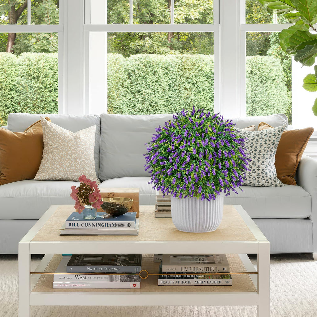 24.7" Artificial Boxwood Topiary Ball Trees with Lavender