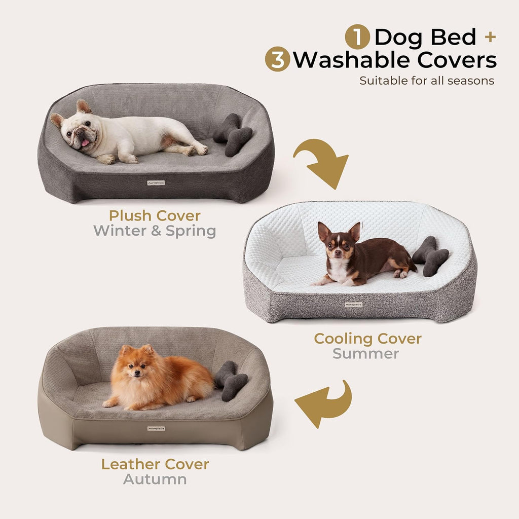 Dog Bed for Small Dogs with 3 Covers, Extra Thick Memory Foam