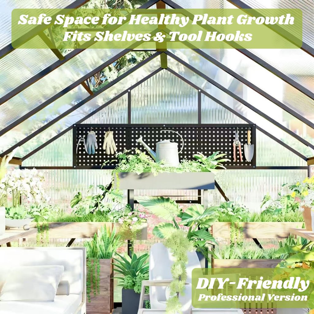 8 x 10 FT Outdoor Polycarbonate Greenhouse, Charcoal Black