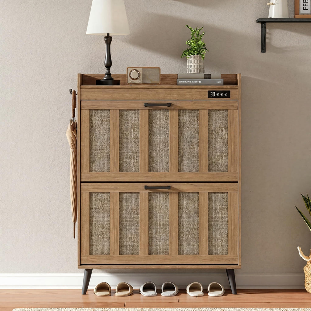 Shoe Storage Cabinet with 2 Flip Drawers and Deodorizer