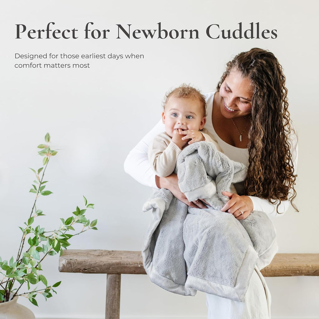 Luxury Receiving Blankets for Babies | Ultra-Soft Lush and Boutique Quality Baby Blanket | Feather - 40" x 30"