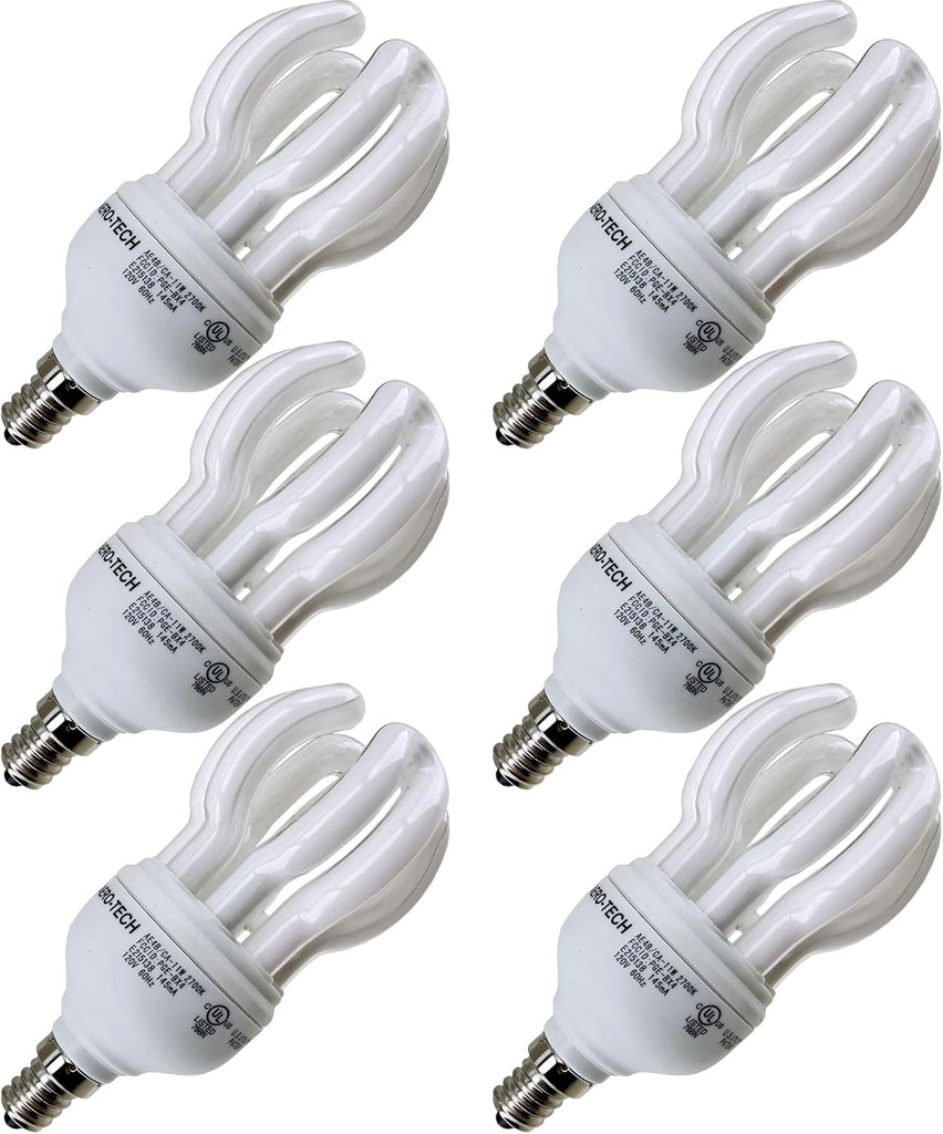 Replacement for AERO-TECH AE4B/CA CFL Light Bulb, 11W, E12 Candelabra Base, 2700K Warm White, A-Shape Compact