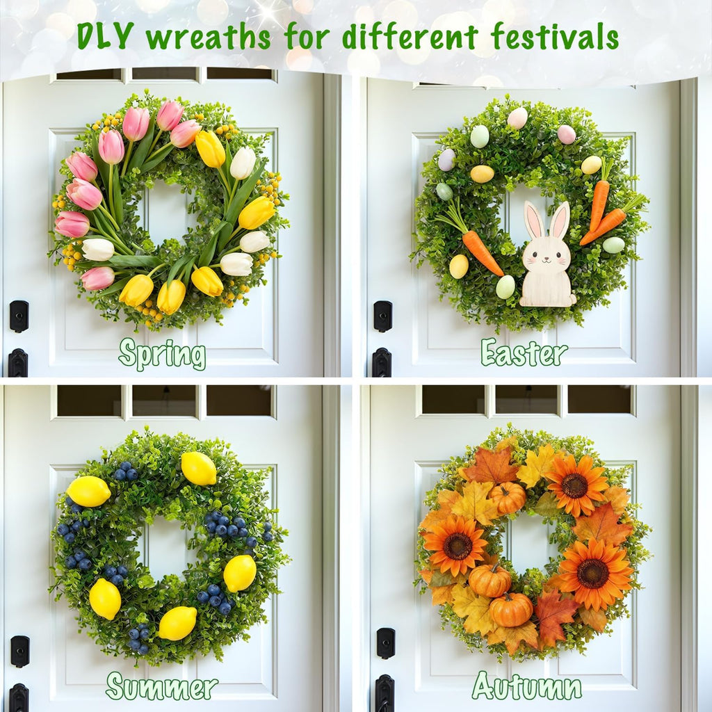 18 Inch Boxwood Wreath for Front Door,Greenery All Year Round