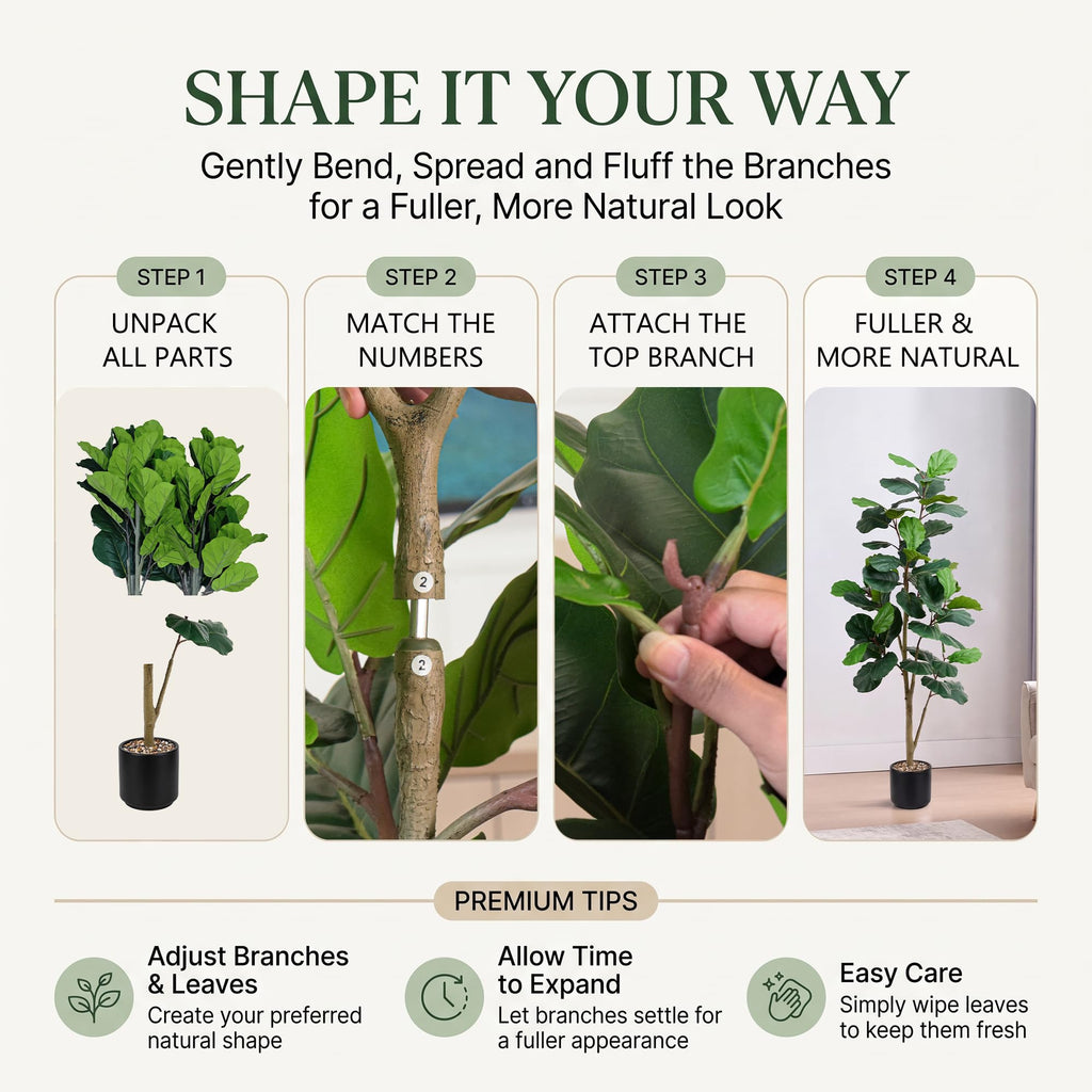 Artificial Fiddle Fig Tree 7FT with Tall Exquisite Planter