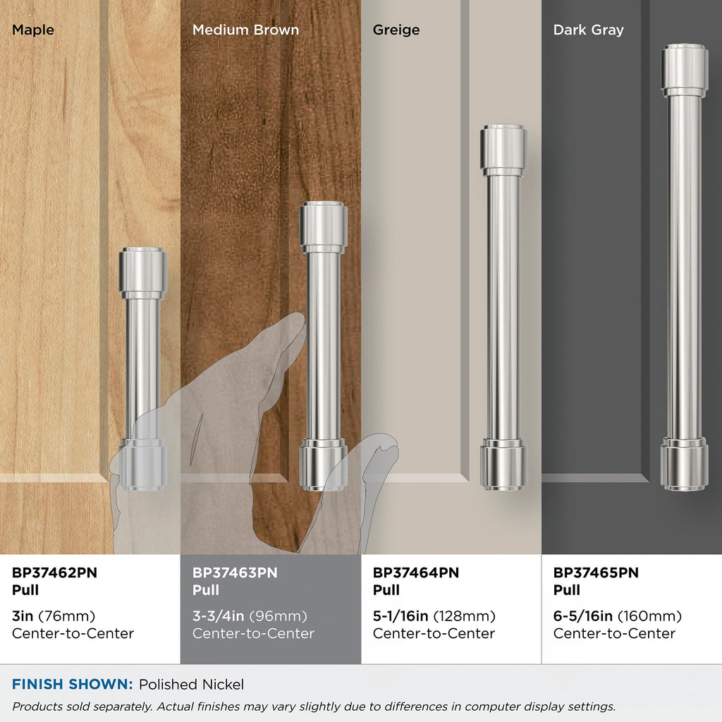 3-3/4" Faircrest Polished Nickel Drawer Pull
