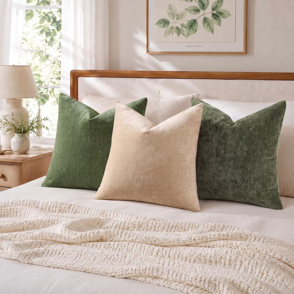 Christmas Olive Green Throw Pillow Covers 22X22 Set of 2