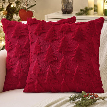 Christmas Pillow Covers Christmas Decorations 26x26 Burgundy Red