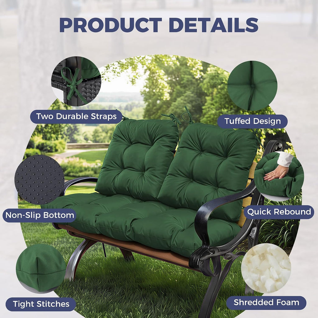 Wicker Chair Cushions of 3 Pieces, Waterproof Cushions Furniture, Tufted Wicker Outdoor Furniture Cushions, 1 Patio