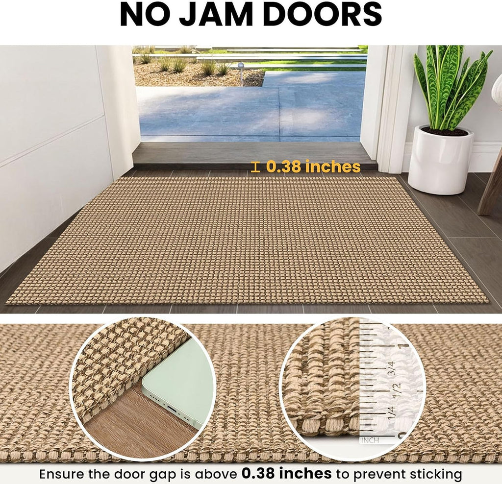 Small Area Rug 2x3 Washable Woven Rugs Non Slip Rubber Backed Kitchen Rugs Indoor Outdoor Doormat Throw Rug Floor