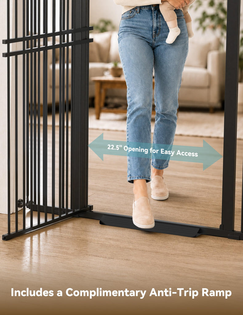 55" Extra Tall Pet Gate, 29"-40" Wide Tall Dog Gate, Black