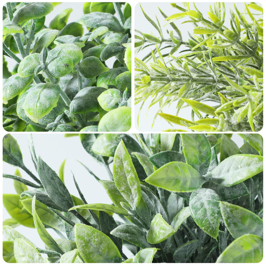 3 Pack Life-Like Potted Fake Plant, Artificial Plants Indoor, Artificial Frost-Hung Green Plants, No Need for