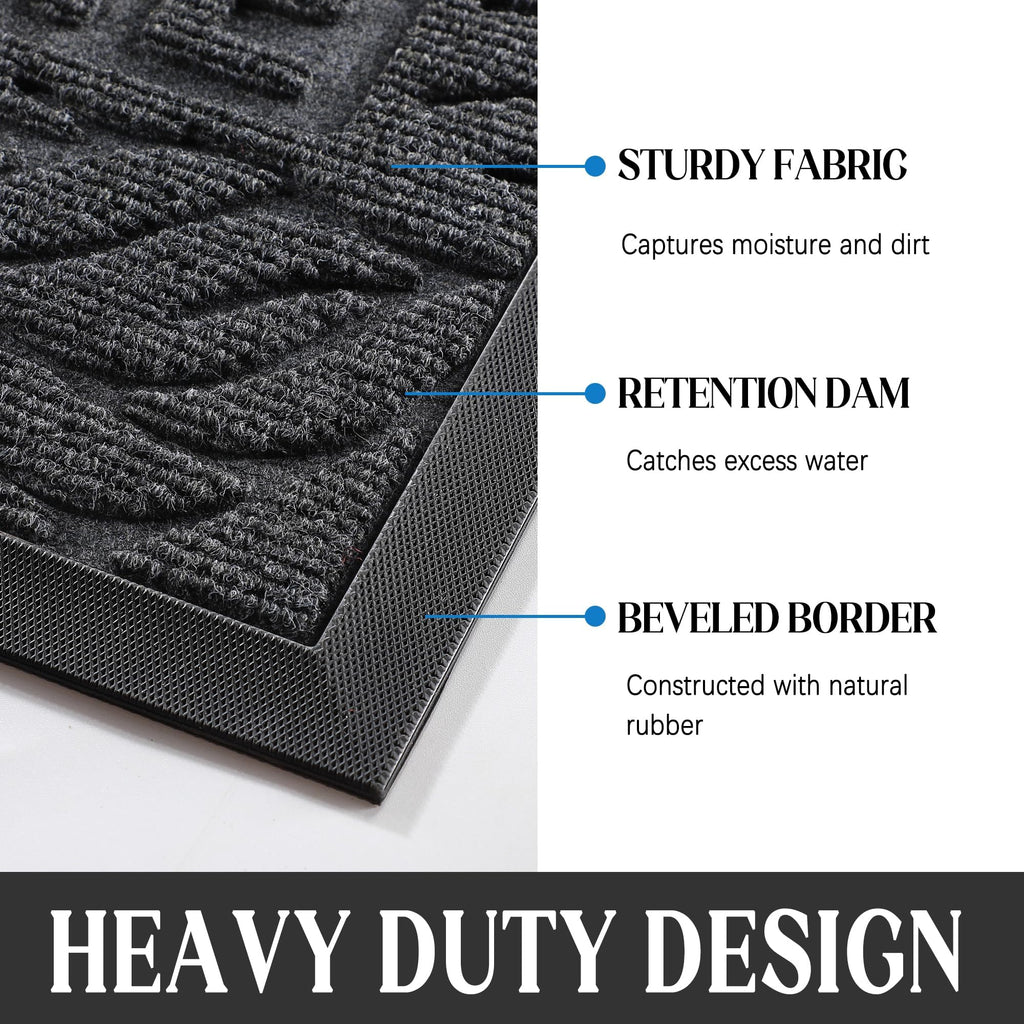 Large Welcome Mat 47x32, Waterproof Non-Slip Outdoor Mats for Front Door Outside Entrance, Low-Profile Entryway Mat