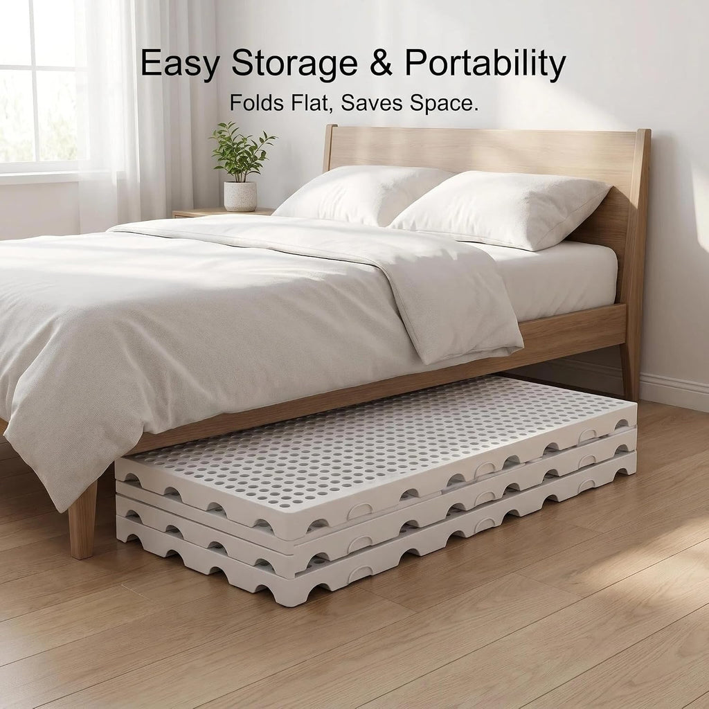 Foldable Floor Bed Frame, Japanese Tatami Mat Style Platform Bed Base, Bed Plate for Futon Frame Mattress, Floor