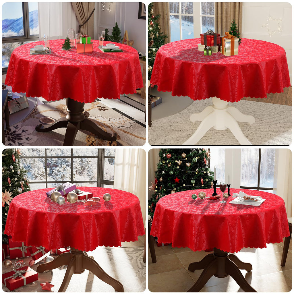 Round Waterproof Heavy Duty Vinyl Tablecloths, 70 x 70 Inch