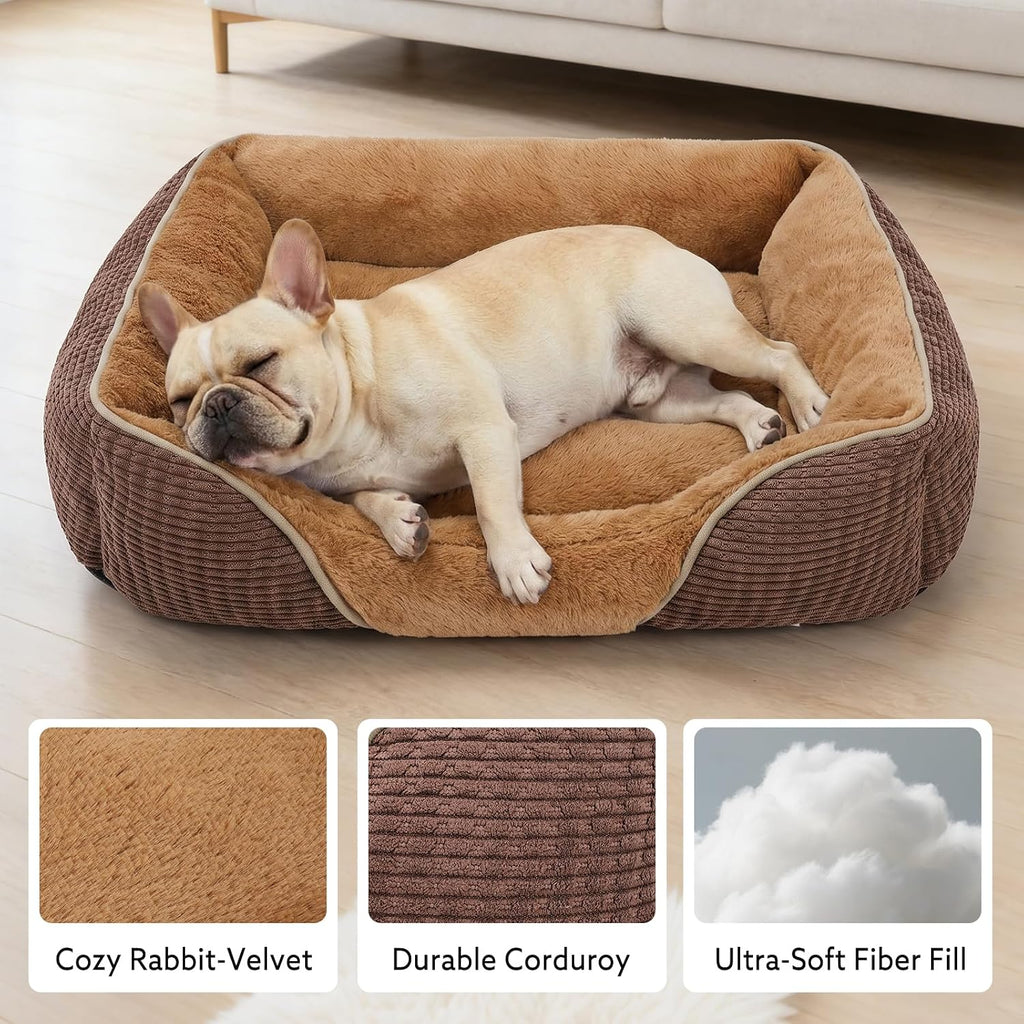 Dog Beds for Medium Dogs Washable, Calming Pet Bed Medium Size Dog, Soft Rectangle Pet Beds Sofa Cuddler, Orthopedic