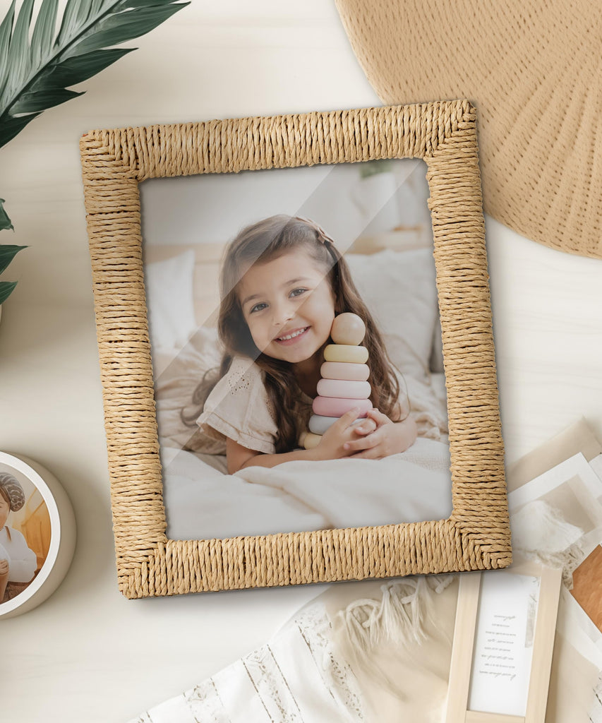 Boho 8x10 Picture Frame Rattan 8 x 10 Photo Frame