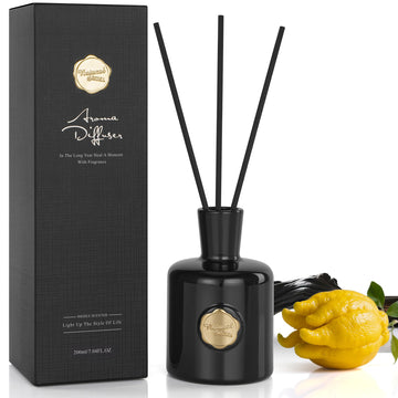 Reed Diffuser Set, 7.04 oz Oud & Bergamot Scent Diffuser with 5 Sticks, Long Lasting Air Freshener, Essential Oil