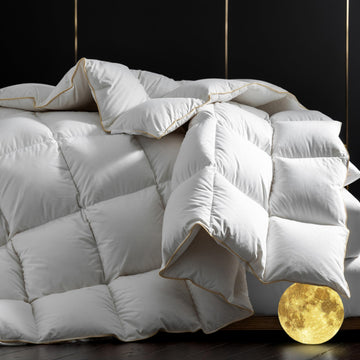 Organic Cotton Goose Down Feather Comforter - All Season King Size Duvet Insert Warm and Breathable Down Comforter