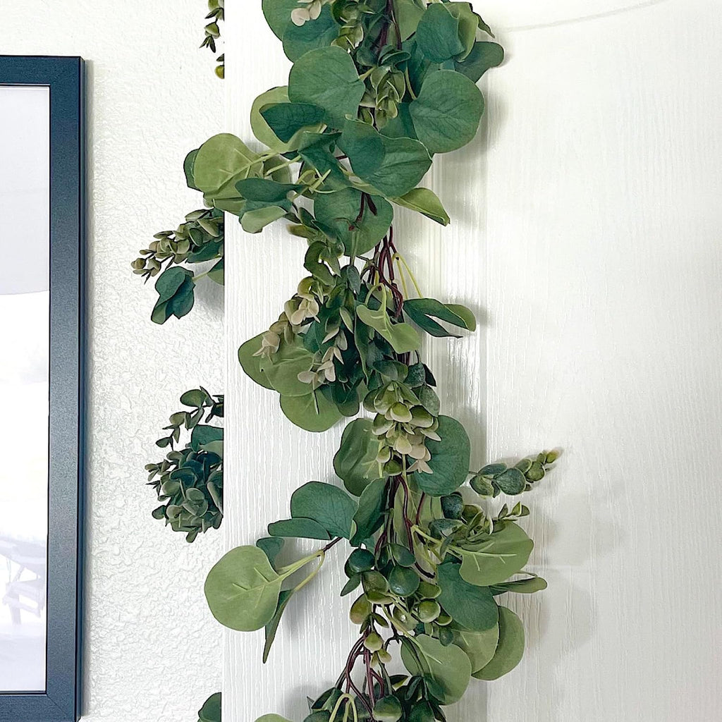 Eucalyptus Garland 5.9", Artificial Greenery for Wedding, Mantle, Fireplace