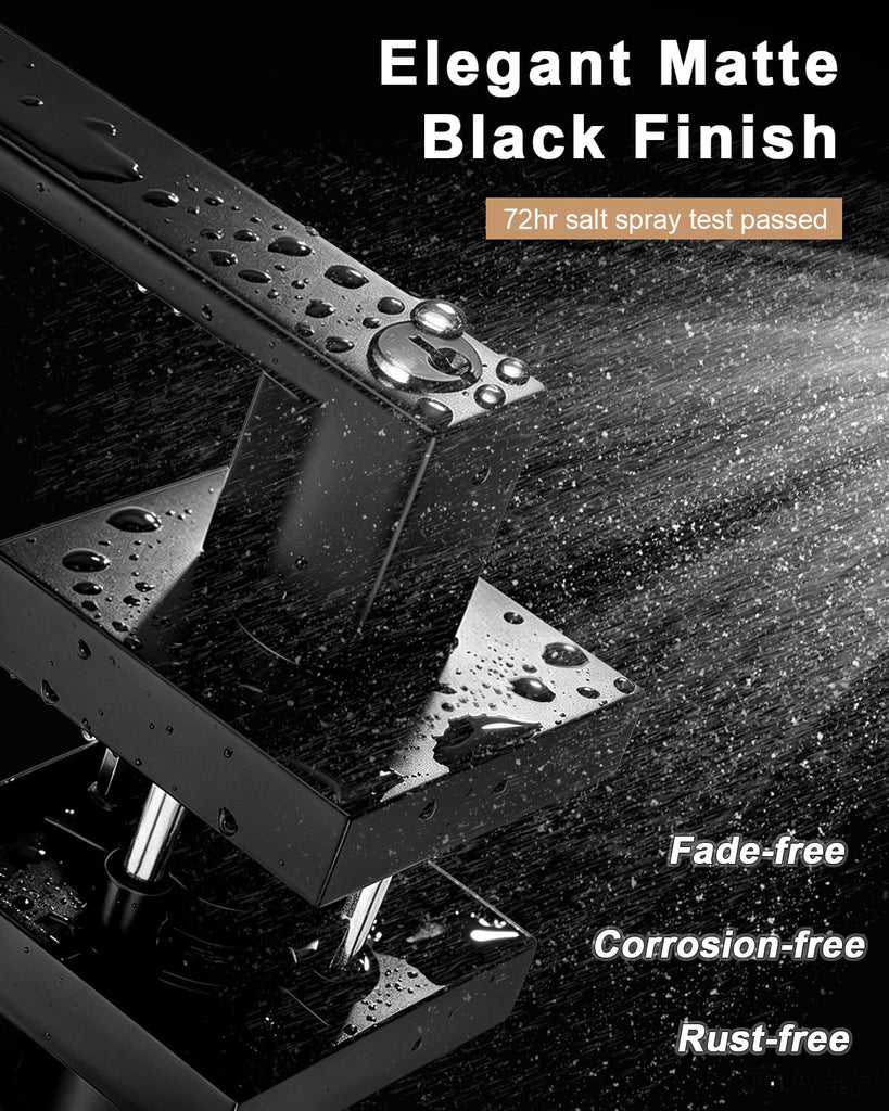 Entry Door Levers Matte Black with Different Keys, Heavy Duty Hardware for Exterior Front and Back Door,Lockable