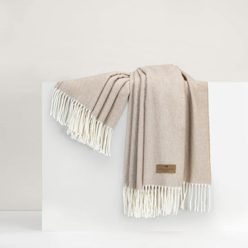 Lightweight Luxury Herringbone Throw Blanket - Soft Woven Decorative Cotton Throw for Couch, 51" x 67", Made in Italy