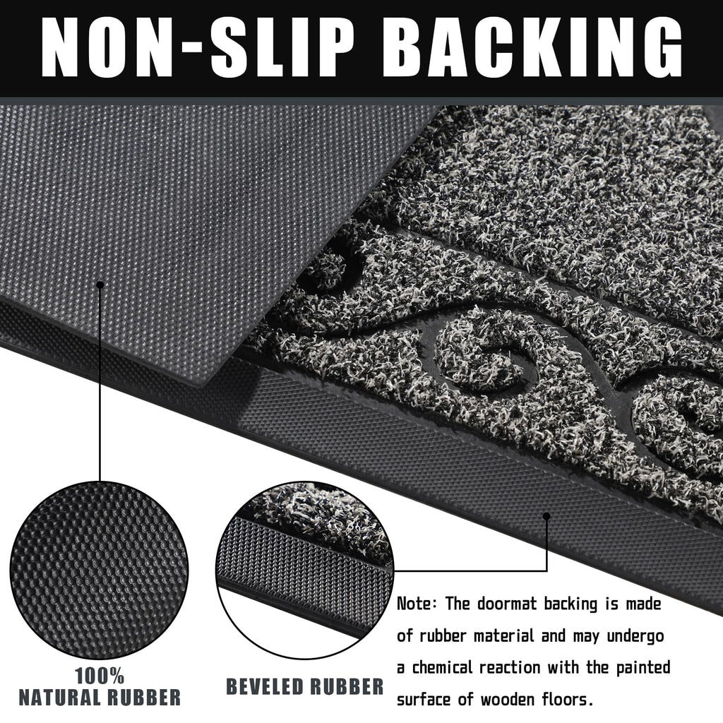 Welcome Mats for Front Door 36x24, Heavy Duty Waterproof Outdoor Door Mat Outside Entrance, Non-Slip Low Profile