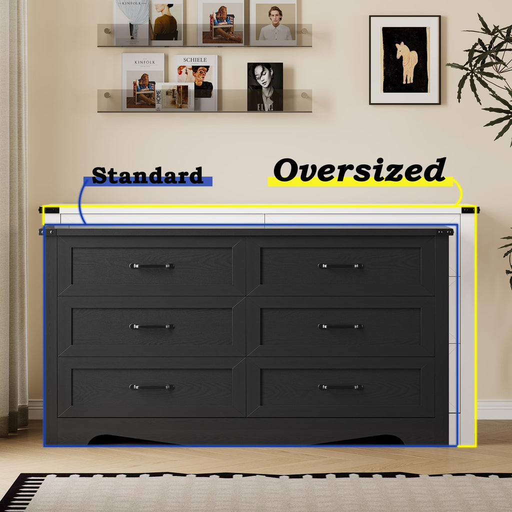 9-Drawer Dresser, Modern Wooden Chest of Drawers with Metal Handles, Anti-Tipping Design, Sturdy and Stable Storage
