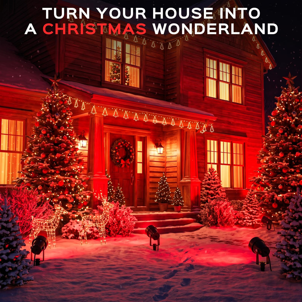 Spot Lights Outdoor, Red Landscape Spotlights Party 4 Pack