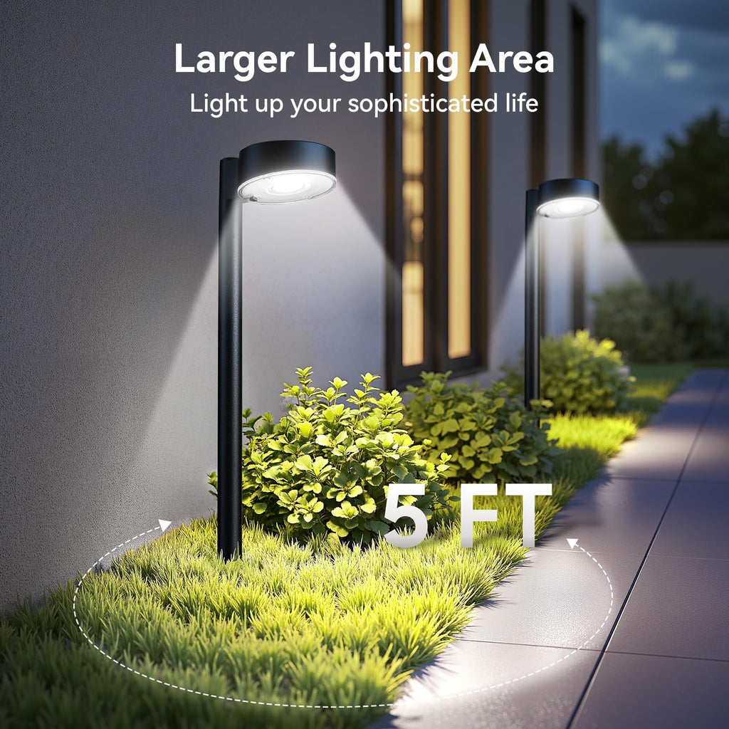 12 Pack Solar Pathway Lights Outdoor, 12 Brighter LED Solar Lights Outdoor Waterproof, Up to 12 Hrs Modern Path Light