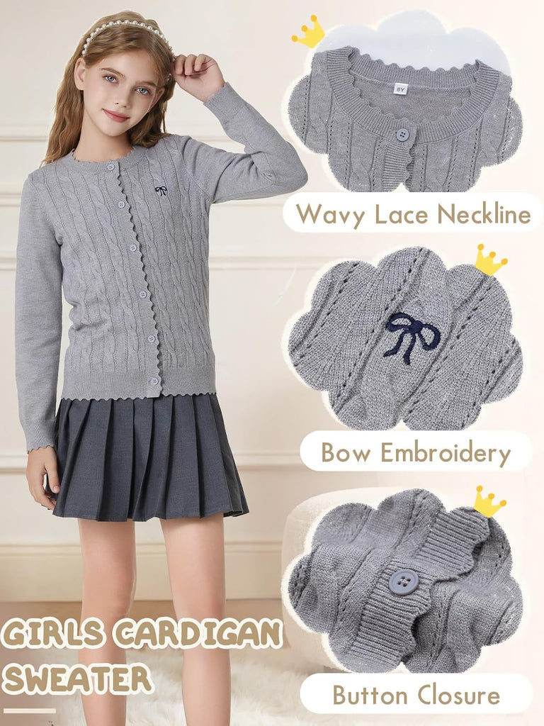 Cardigan Kids Long Sleeve School Uniform Sweater
