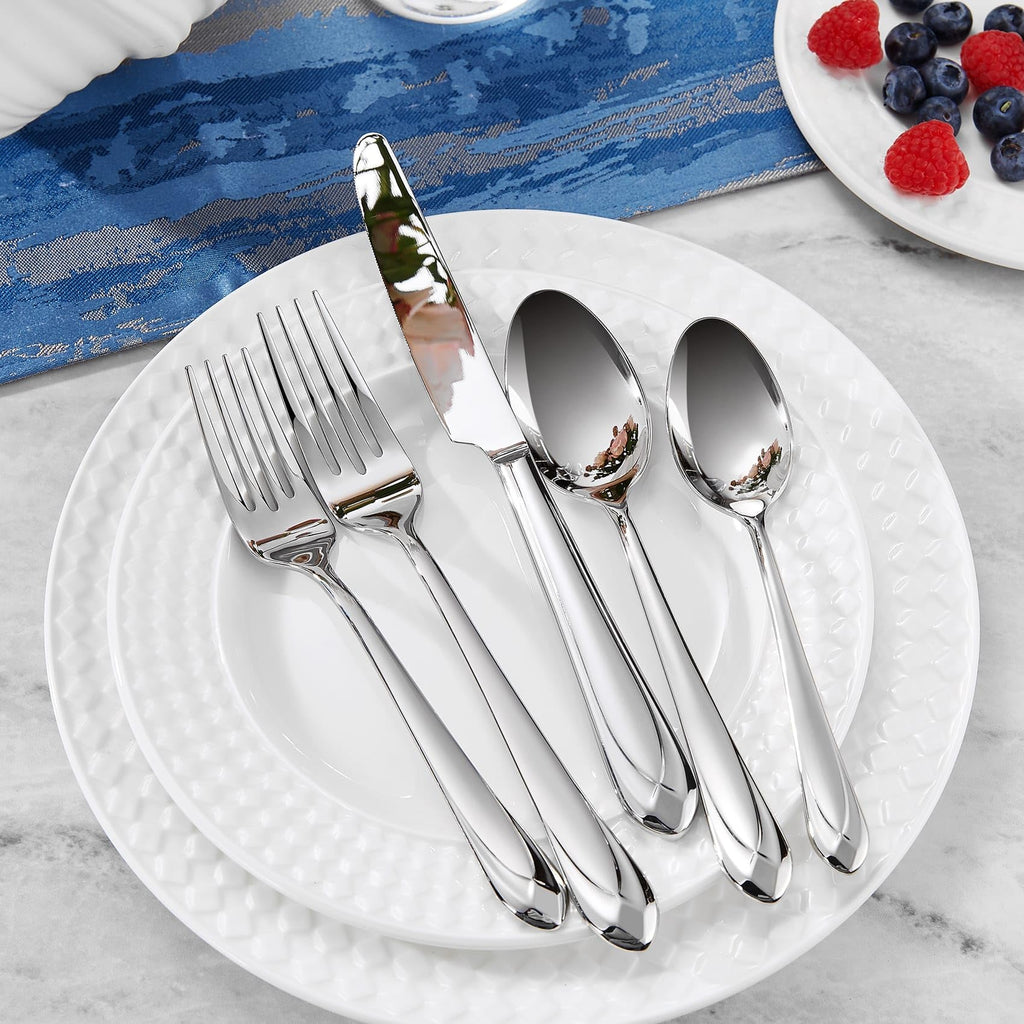Premium Astra 20/45/65-Piece Silverware Set (45, Silver)