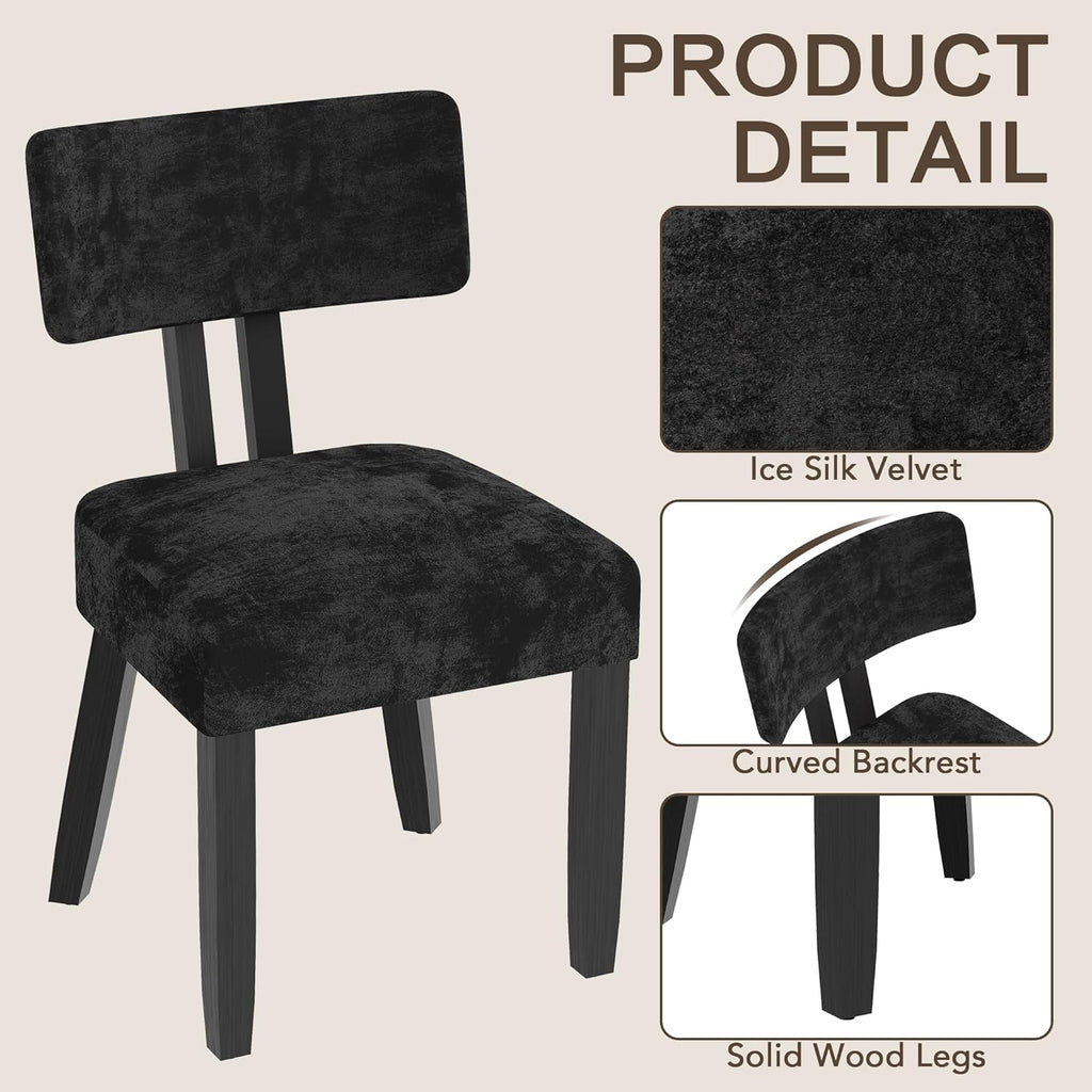 Mid Century Modern Dining Chairs,Velvet Farmhouse Upholstered Kitchen Chairs