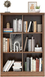 6 Cube Storage Organizer Bookcase - 3 Tiers 6 Storage Cube Adjustable Space Book Case, Display Cabinet Organizer