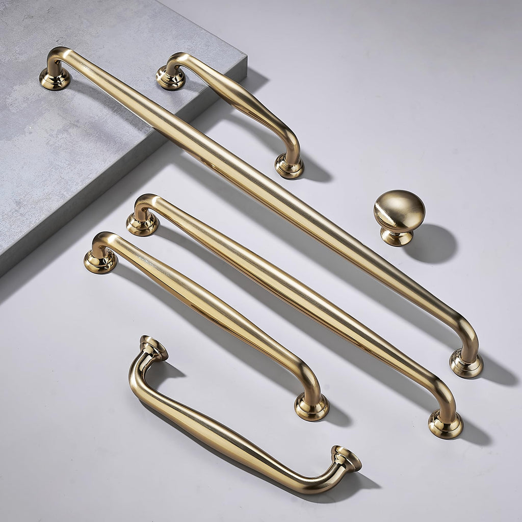 10 Pack Solid Champagne Bronze Cabinet Pulls-5"/128mm Screw Spacing