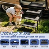 Dog Steps for Car, Truck, SUV, Dog Stairs for Car with Upgraded Non-Slip Surface, Foldable Dog Ramp for Car