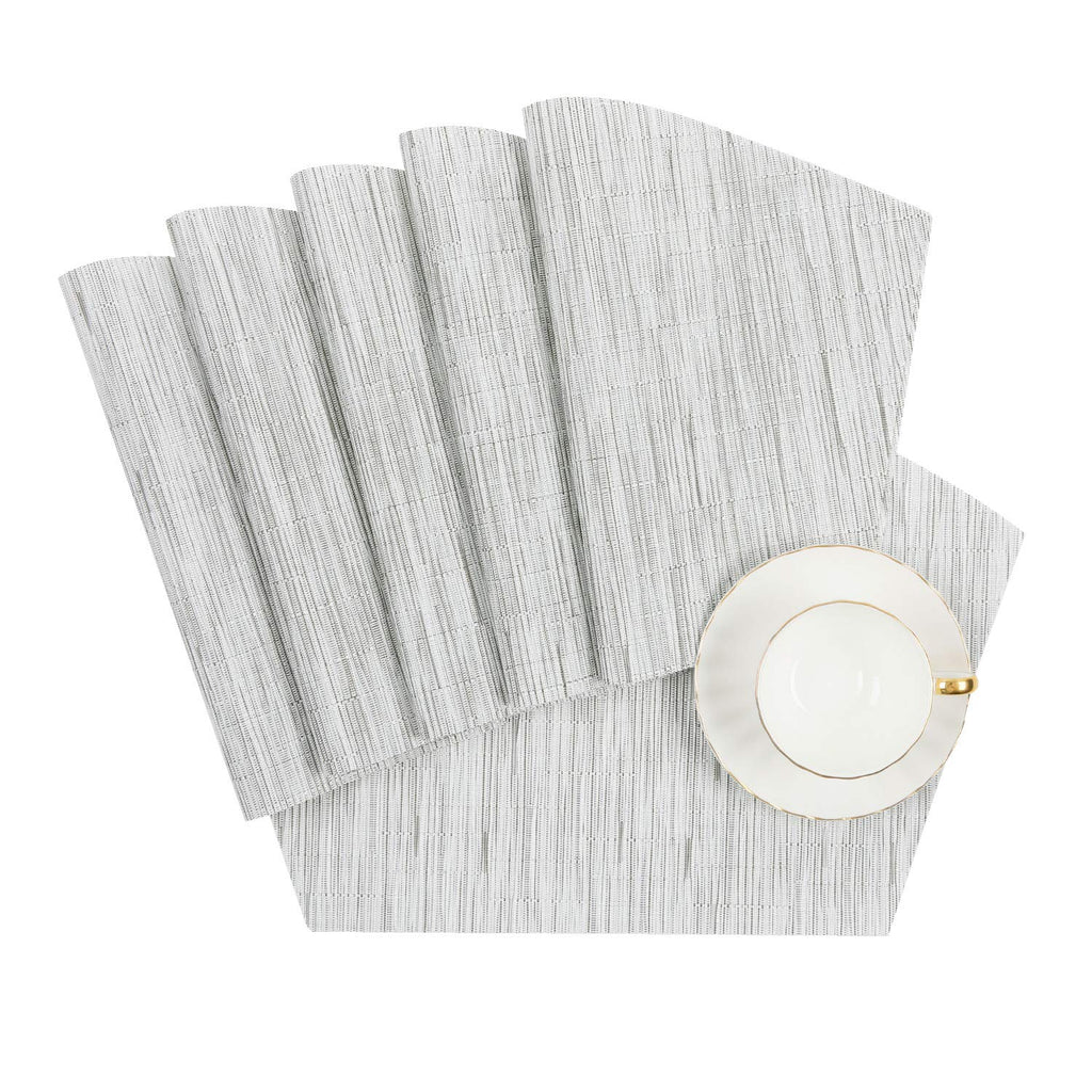 Round Table Placemats Set of 7 Wedge Shaped Place Mat with Round Centerpiece Mat Heat Resistant Table Mats Washable