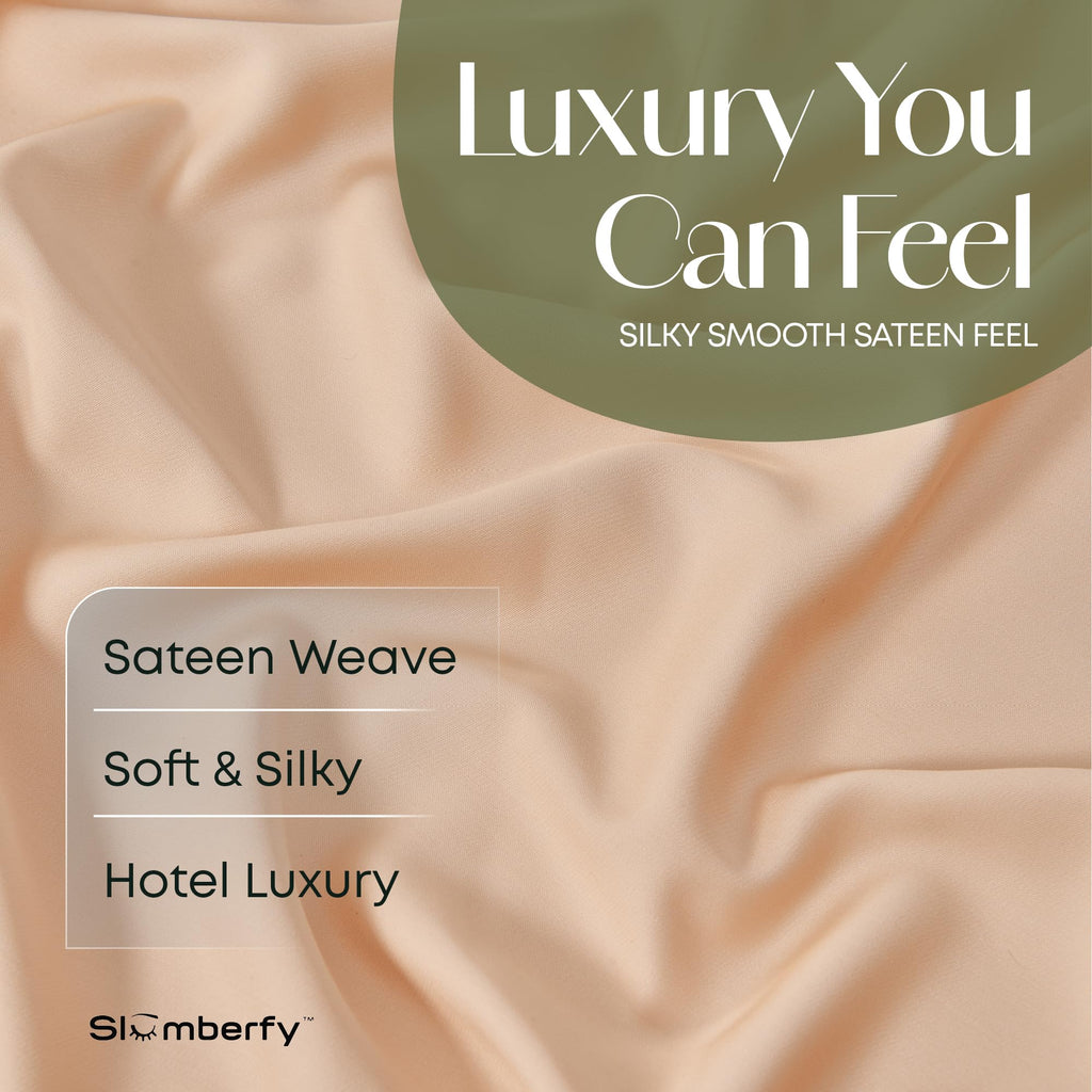 4-Piece 400 TC Viscose Derived from Bamboo Sheets - 1 Fitted, 1 Flat, 2 Pillow Cases - Deep Pocket Cooling