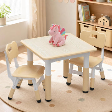 Kids Desk and Chair Set with Storage Hutch