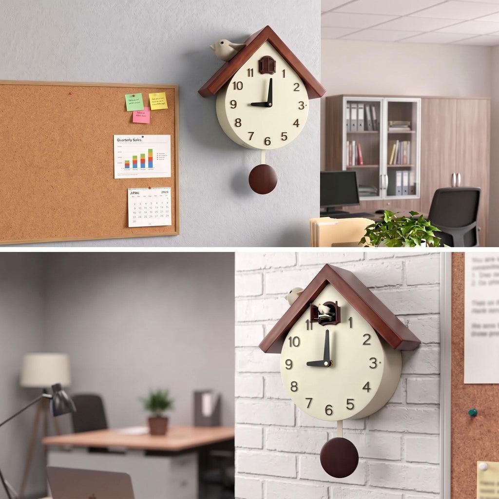 Modern Cuckoo Clock for Wall Decor 14.6 x 11 Inch