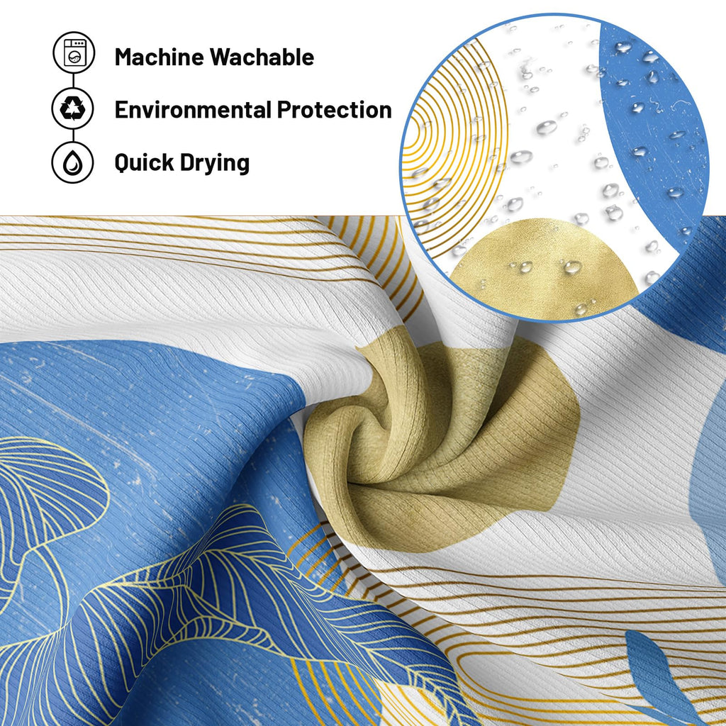 Abstract Blue and White Stall Shower Curtain, 36x72 in Narrow Small