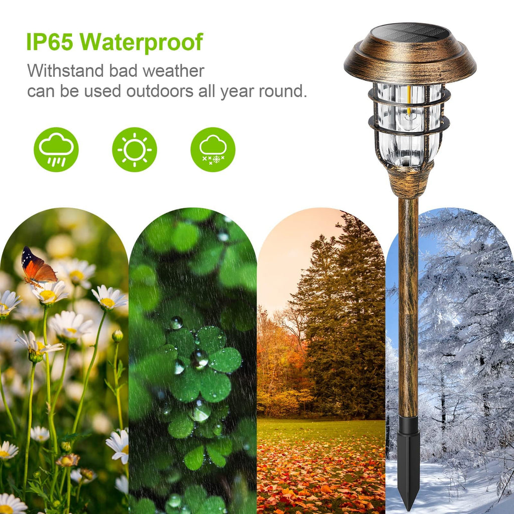 Solar Outdoor Lights, 12 Pack Bright Solar Pathway Lights Outdoor Waterproof, Up to 15 Hrs Auto On/Off Solar Garden