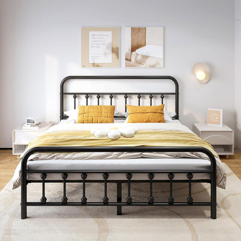 Metal Bed Frame,Full Bed Frame with Headboard,Structurally Stable