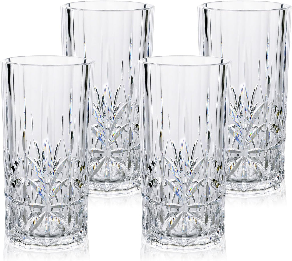 Shatterproof Tritan Plastic Tall Tumbler, Set of 4, 18oz - Myrtle Beach Drinking Glasses - Unbreakable Drinking