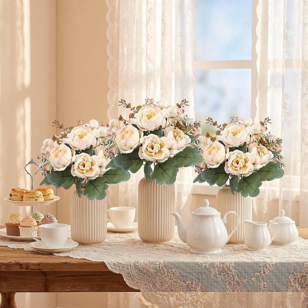 Bundles Champagne Peonies Artificial Flowers for DIY - Set of 6