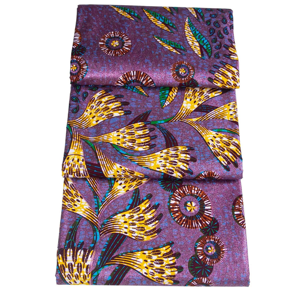 African Fabric 100% Cotton African Ankara Print Kente Gold Stamping Fabric 3 Yards One Piece 1576