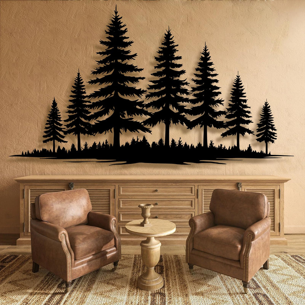 Metal Pine Tree Wall Art, Metal Forest Wall Art, Pine Branch Wall Decor, Christmas Tree Wall Decor, Forest Wall