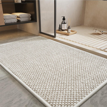 Bath Mat-Super Absorbent Chenille Bathroom Mats-Rubber Backed Bath Mats Non Slip, Easy Clean Bathroom Rugs Front of