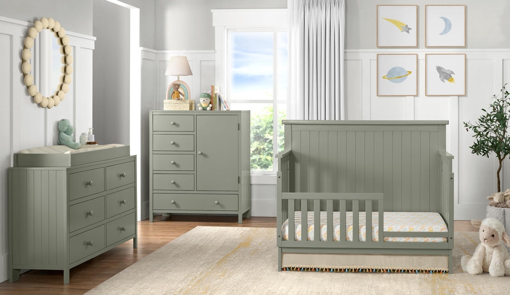 Everlee Changing Topper for 6 Drawer Dresser, Olive Green