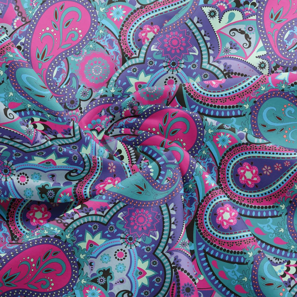 Abstract Floral Art Waterproof Fabric by The Yard Retro Mid-Century Ethnic Boho Style Decorative Fabric Soft