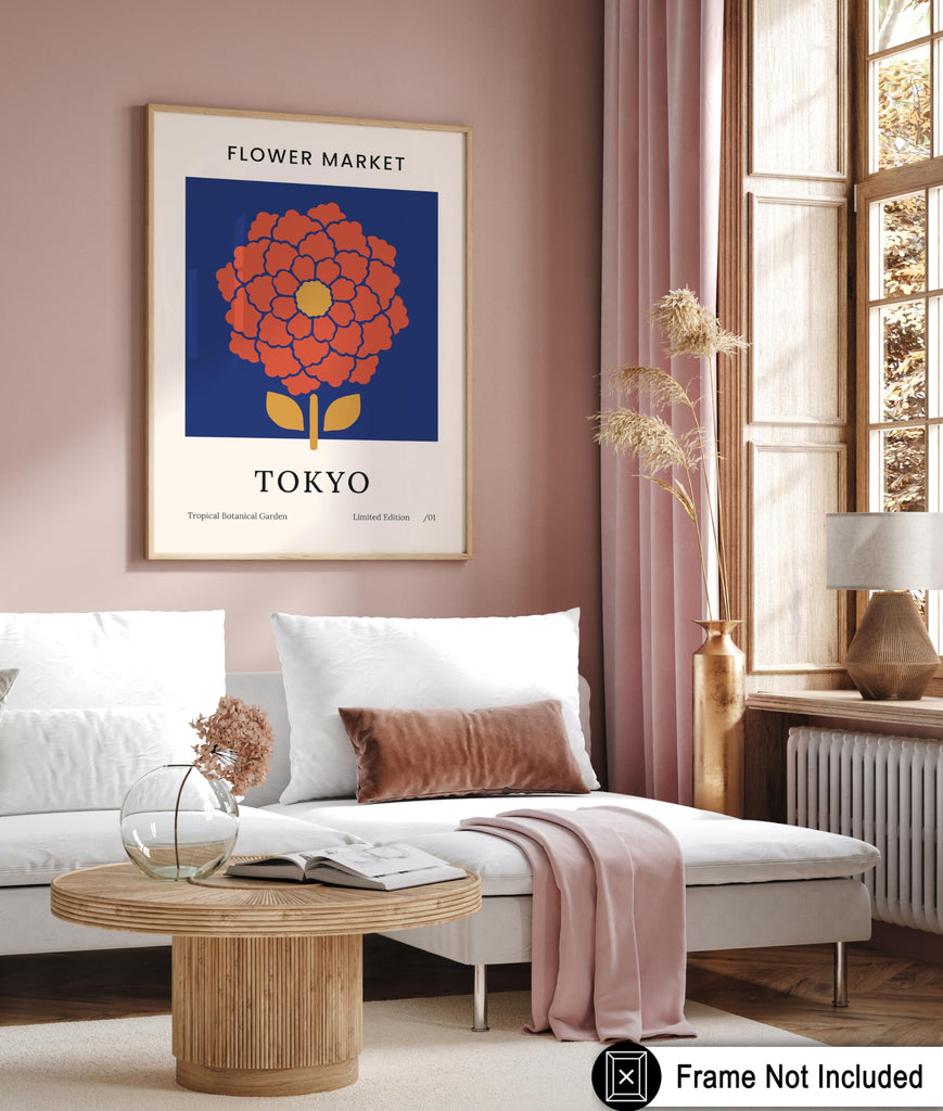 Master Tokyo Print - Flower Market Poster - Japan - Chic Boho Floral Wall Design - Modern & Trendy - Aesthetic